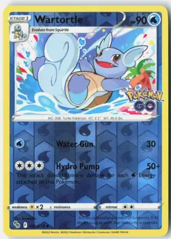 Wartortle Reverse Holo Uncommon Pokemon GO 016/078 NM - Image 1