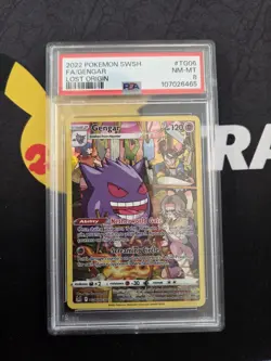 2022 POKEMON SWORD & SHIELD LOST ORIGIN #TG06 FULL ART/GENGAR PSA 8 - Image 1
