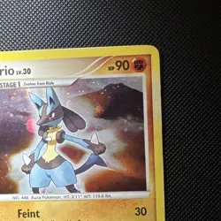 Pokemon Lucario 90 HP Diamond & Pearl 6/130 Holo Bleed & Swirl! MP/HP Condition - Image 3