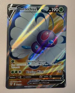 POKEMON TCG Butterfree V (Full Art) 177/189 Swsh03: Darkness Ablaze Holo - Image 1