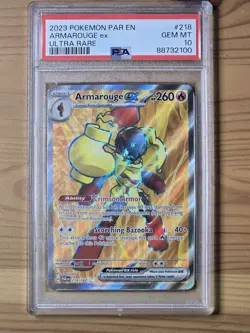 2023 Pokemon Armarouge ex 218/182 SV04: Paradox Rift Holo PSA 10 - Image 1
