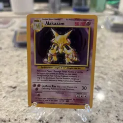 Pokemon Alakazam TCG 1/130 Base Set 2 Unlimited Holo Rare WOTC - Image 1