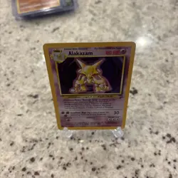 Pokemon Alakazam TCG 1/130 Base Set 2 Unlimited Holo Rare WOTC - Image 2