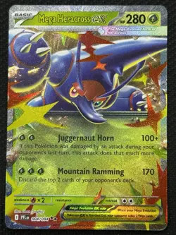 Pokemon Mega Heracross ex 004/094 Phantasmal Flames Holo Double Rare 280HP - Image 1