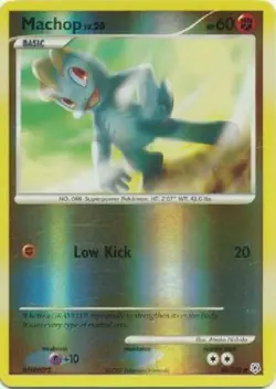 Machop 86/130 Diamond & Pearl Reverse Holo Common Light Play Pokemon DNA GAMES - Image 1