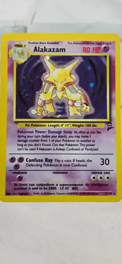 Alakazam 1/130 Base Set 2 Holo Rare Psychic 2000 English - Pokemon TCG - Image 1