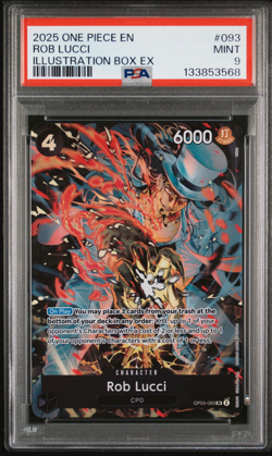 2025 One Piece Rob Lucci #093 Illustration Box EX PSA 9 MINT EN - Image 1