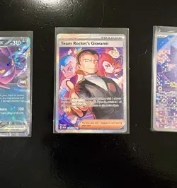 Pokemon TCG Destined Rivals Team Rockets Giovanni And Murkrow 3 Card Lot - Image 3