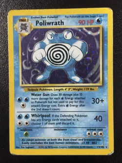 POLIWRATH - 13/102 - Base Set - Holo - Pokemon Card - HP/DMG - Image 1