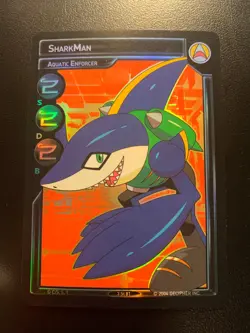 Mega Man NT Warrior TCG Foil Sharkman Navi Card - Image 1