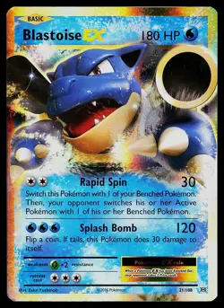Pokemon Card - Blastoise EX Evolutions 21/108 Holo Rare EX 2016 - Image 1