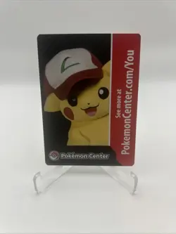 2017 Ash Hat Pikachu Plush Pokemon Center Promo Insert Card - Image 1