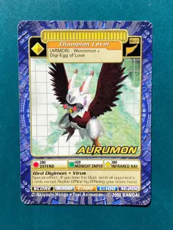 BO-133 Aurumon Digimon Card Digi-Battle Series 3 2000 Bandai MP - Image 1