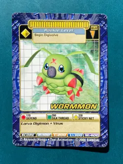 BO-110 Wormmon Digimon Card Digi-Battle Series 3 2000 Bandai MP - Image 1