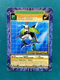 BO-124 Shurimon Digimon Card Digi-Battle Series 3 2000 Bandai MP - Image 1