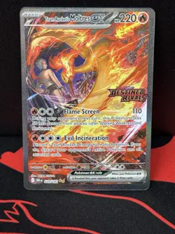 Pokemon TCG Team Rockets Moltres EX Destined Rivals Card 229/182 SIR Stamped - Image 1