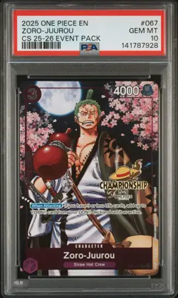 2025 ONE PIECE CHAMP 2025-26 EVENT PACK #067 ZORO-JUUROU PSA 10 - Image 1