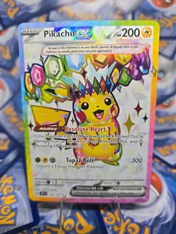 Pokemon TCG Pikachu EX Surging Sparks Holo Ultra Rare 219/191 NM/LP - Image 1
