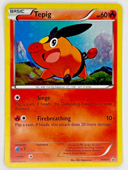 Pokemon Tepig BW07 Black & White Promo Holo LP - Image 1