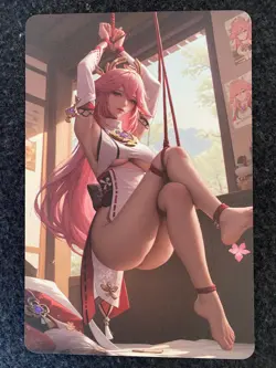 Matchmaker Spicy Waifu NSFW A5 Size Card Board Yae Miko Genshin Impact Tie 2 - Image 1
