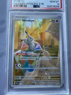 2024 Pokemon SVP EN Mimikyu #075 Paldean Fates Pokemon Center ETB Promo PSA 10 - Image 2