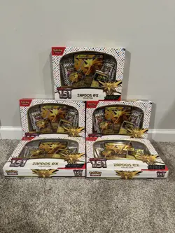 Pokemon TCG S&V 151 Zapdos EX Collection Box Lot of 5 - Image 1