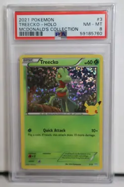 2021 POKEMON Treecko HOLO MCDONALD'S COLLECTION #3 PSA 8 NM-MINT - Image 1