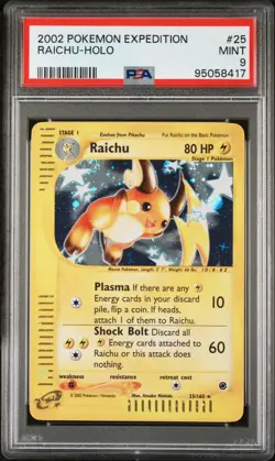 Pokemon PSA 9 Raichu 25/165 Holo 2002 Expedition Ereader W/ Swirl 🌀 MINT - Image 1