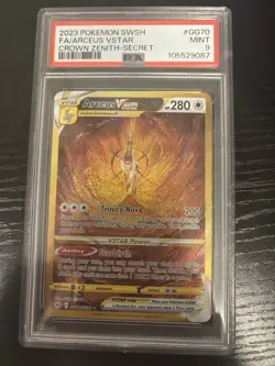 PSA 9 MINT Arceus VSTAR Crown Zenith Secret Full Art Holo 2023 Pokemon GG70 - Image 1