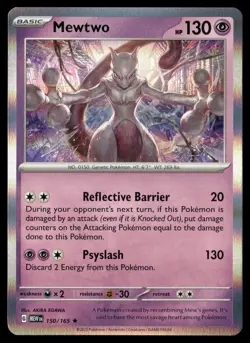 Mewtwo 150/165 Rare 151 Pokemon Holo Near Mint - Image 1