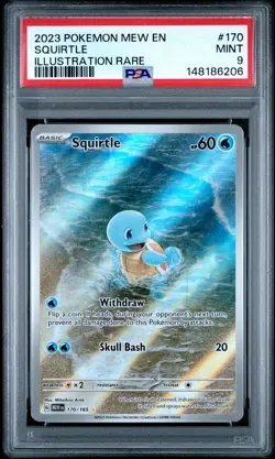 PSA 9 - Squirtle 170 Illustration Rare - Pokemon Mew En-151 - Image 1