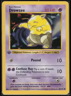 Pokemon TCG Drowzee #049/102 Base Set (Shadowless) - Image 1