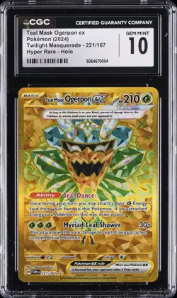 2024 POKEMON #221/167 TEAL MASK OGERPON EX CGC 10 GEM MINT - Image 1