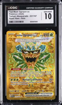 2024 POKEMON #221/167 TEAL MASK OGERPON EX CGC 10 GEM MINT - Image 1