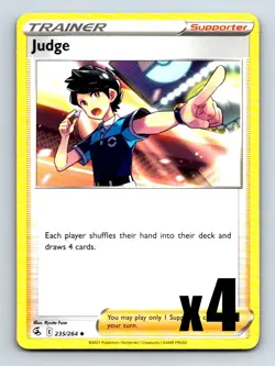 Judge SWSH08: Fusion Strike #235/264 Playset x4 Pokemon TCG - NM - Image 1