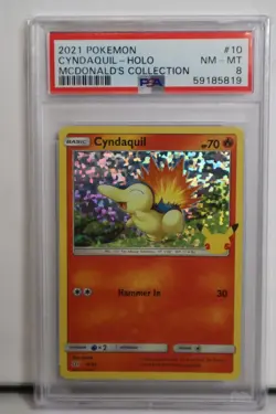 2021 POKEMON Cyndaquil HOLO MCDONALD'S COLLECTION #10 PSA 8 NM-MINT - Image 1