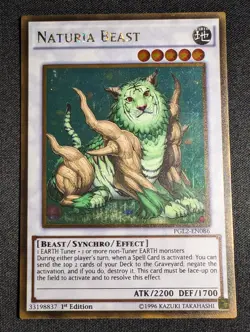 Yugioh - Naturia Beast PGL2-EN086 1st Edition Gold Rare LP - Image 1