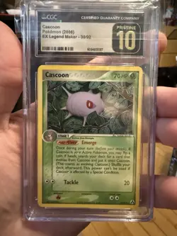 CGC 10 PRISTINE Pokemon Cascoon 30/92 Ex Legend Maker 2006 Card - Pop 18 - Image 1
