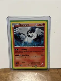 Pokemon Reshiram Card 130 HP Basic Foil Trading Card Game - Image 1