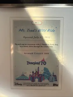 2025 Topps Disneyland 70th Anniversary Mr. Toad Wild Ride PP-3 PETG Variation/55 - Image 2