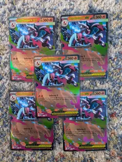 Pokemon TCG Mega Charizard X EX 029 Mega Evolution Promo X5 Trading Card Bundle - Image 1