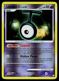 Pokemon Card - Unown [T] Mysterious Treasures 67/123 Uncommon Reverse Holo - Image 1