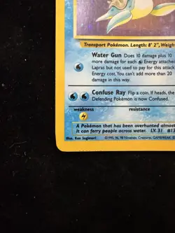 Pokemon TCG Lapras Fossil Holo Card 10/62 WOTC Vintage - Image 5
