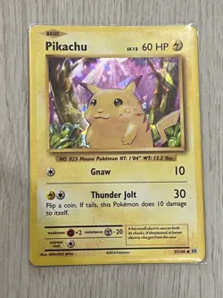2016 Lv. 12 Pikachu Pokemon Card Rare Art, Shiny/Holo. - Image 1