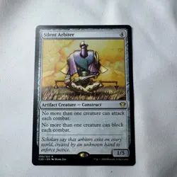 Magic: The Gathering Silent Arbiter Commander 2020 Rare Artifact Creature Card - Image 1