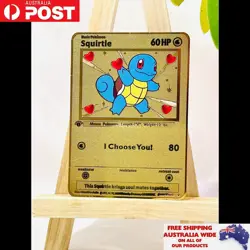 Squirtle I Choose You! Pokemon Gold Metal Card Wallet Anniversary Gift For Lover - Image 1
