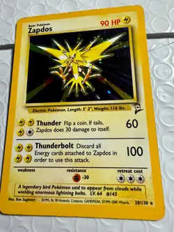 Zapdos 20/130 Base Set 2 Holo Pokemon Card WOTC - Image 2