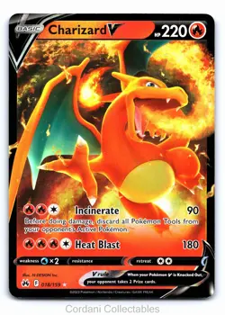 Charizard V 018/159 - Crown Zenith - Pokemon Card - Near Mint - Image 1