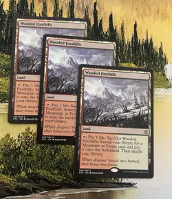 Magic: The Gathering Wooded Foothills Land Card x3 KTK 2014 English - Image 1