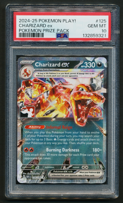Charizard ex 125/197 Prize Pack Holo Pokemon Play! 2024-25 PSA 10 GEM MINT - Image 1